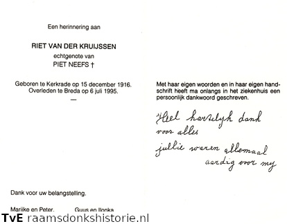Riet van der Kruijssen-  Piet Neefs
